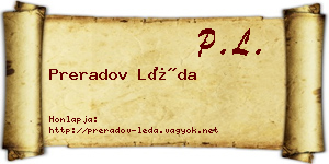 Preradov Léda névjegykártya